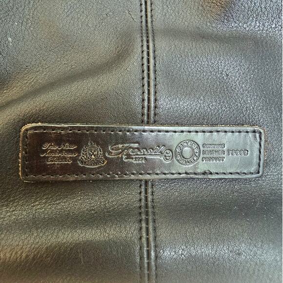 Fossil Black Leather Moto Boho 1954 Shoulder Bag Purse - Picture 11 of 11